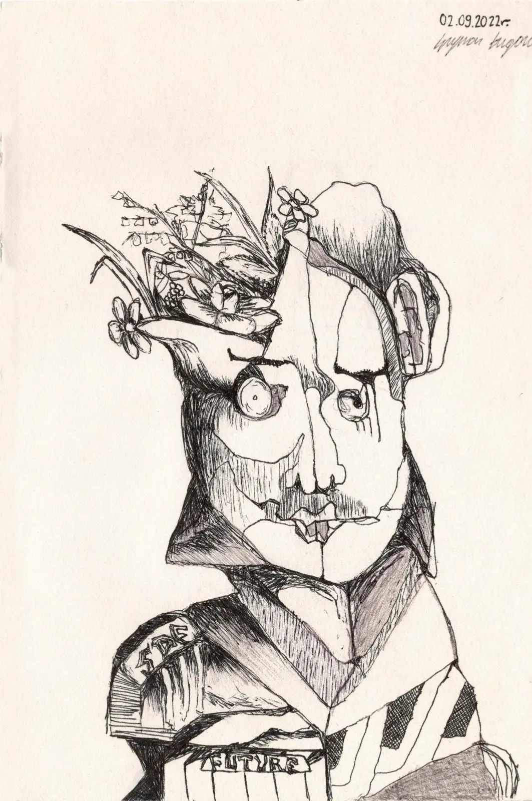 No. 5, sygnowany druk artystyczny z serii Forma autorstwa Szymona Ługowskiego, Ballpoint pen on paper, 2023 — galeria SL PRINTS